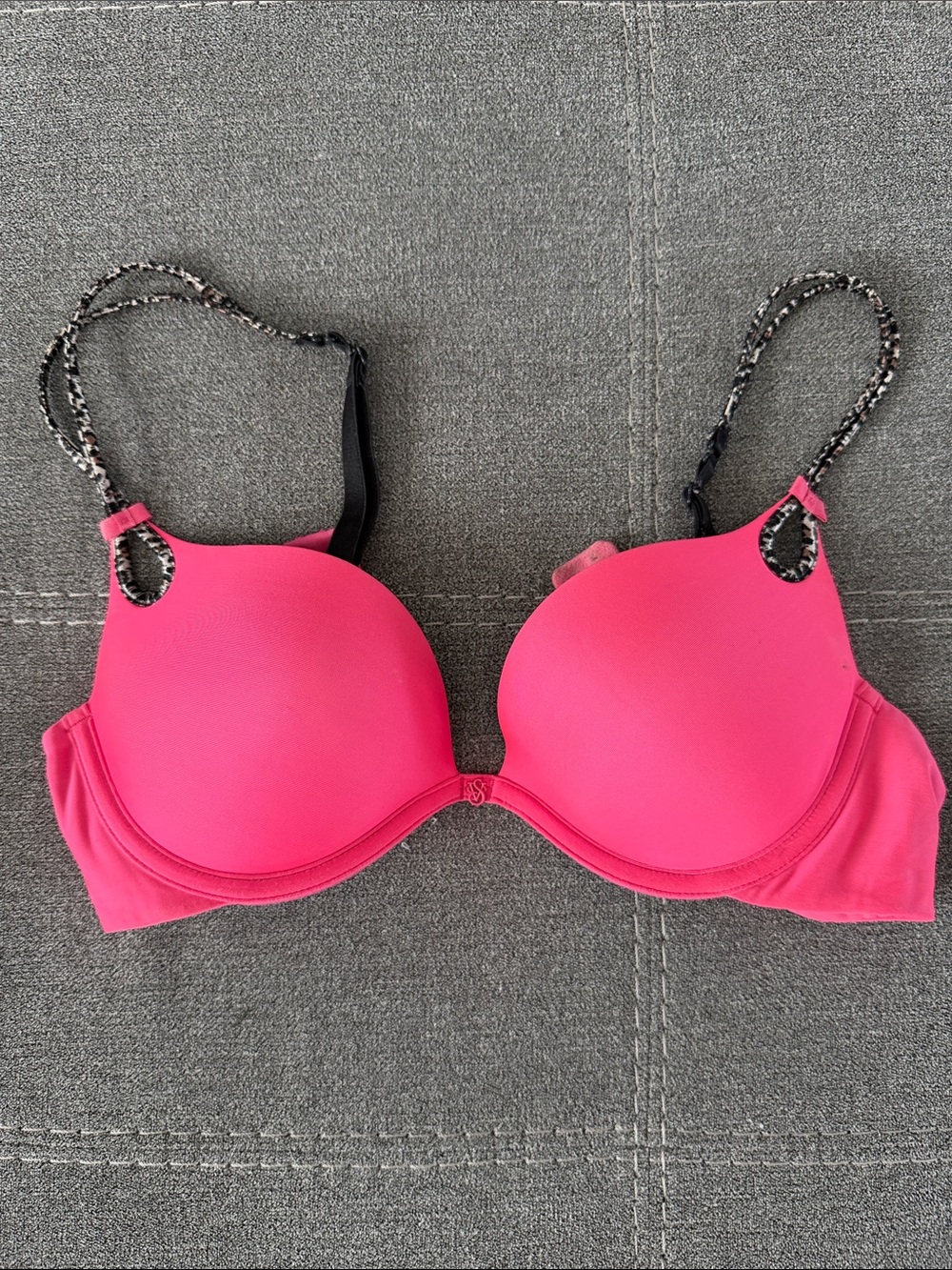 PINK Push-Up Bra with leopard straps